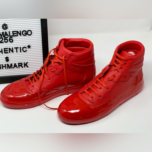 BALENCIAGA Leather High-Top Waxed Gum Sneaker - Picture 3 of 8